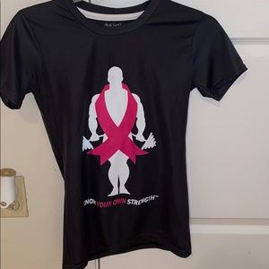 women work out golds gym shirt